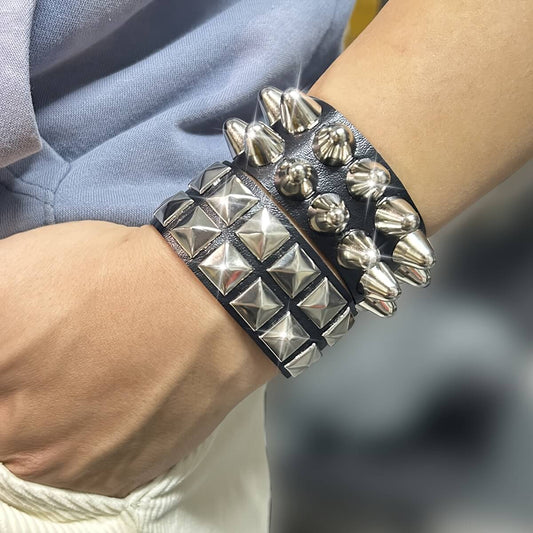 4 Pcs Exaggerated Rivet Creative Punk Bracelet - Punk Lovers