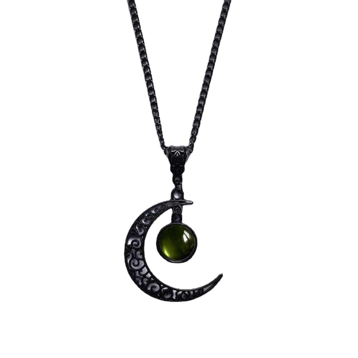 Women's Gothic Beaded Moon Necklace - Punk Lovers
