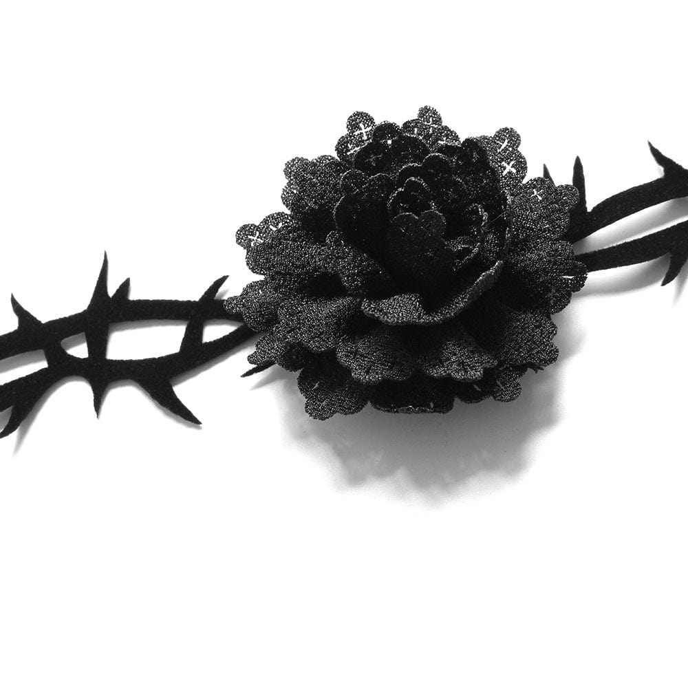 Women's Gothic Floral Thorn Choker - Punk Lovers