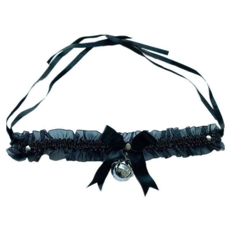 Women's Lolita Cute Bowknot Bell Lace Choker - Punk Lovers