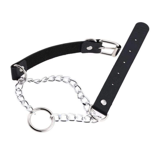 Women's Goth O-ring Double-layer Faux Leather Choker