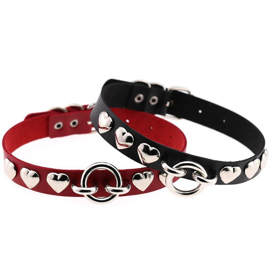 Women's Punk Heart Rivet Choker - Punk Lovers