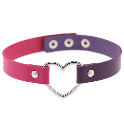 Dark Gothic Triple Circle Leather Choker - 白色+黑色 | Punk Lovers