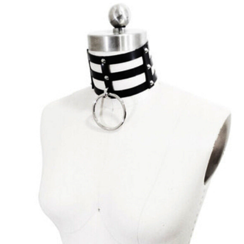 Punk Geometric Spike Ring Choker - Red | Punk Lovers