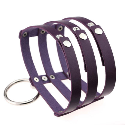 Punk Geometric Spike Ring Choker - Purple | Punk Lovers