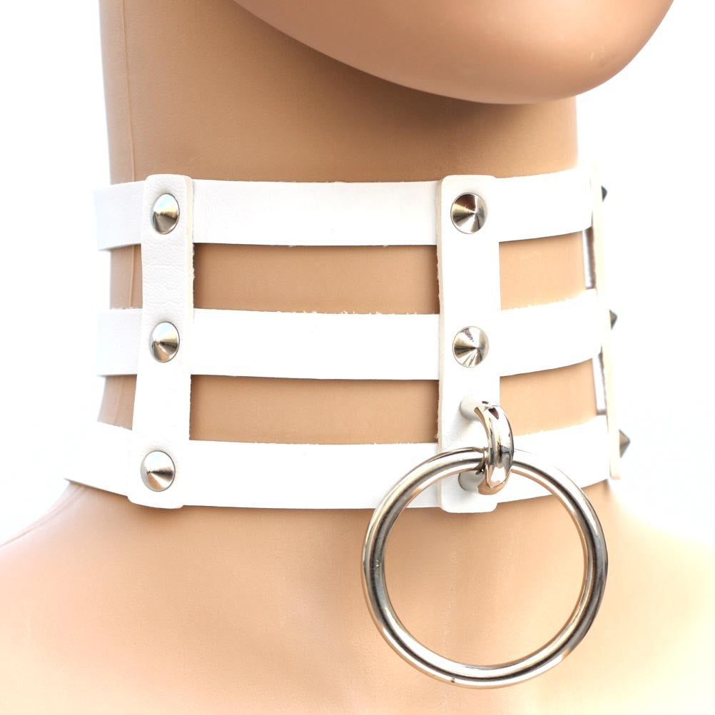Punk Geometric Spike Ring Choker - Black | Punk Lovers