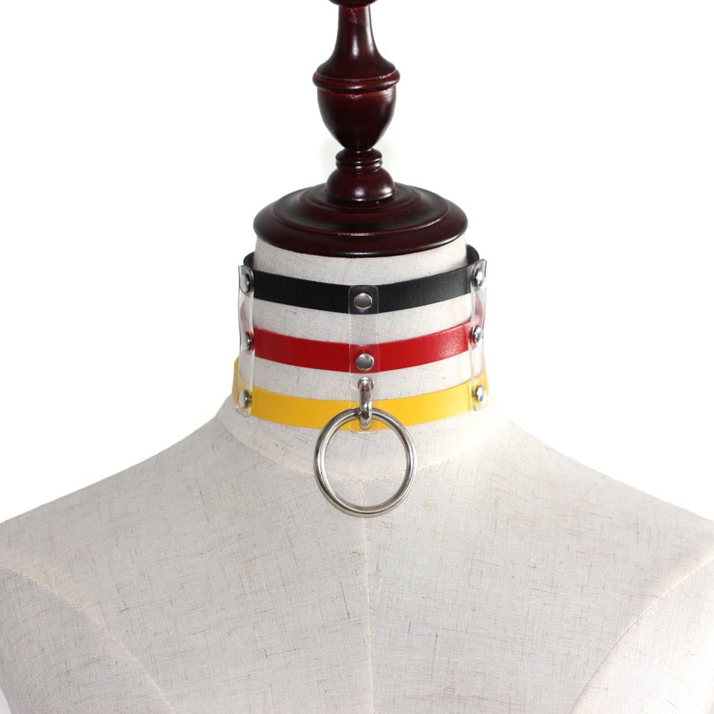 Punk Geometric Spike Ring Choker - Yellow | Punk Lovers