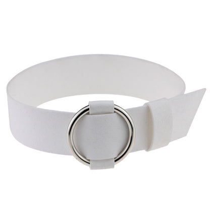 Punk Rock Triple Ring Leather Choker - Blue | Punk Lovers