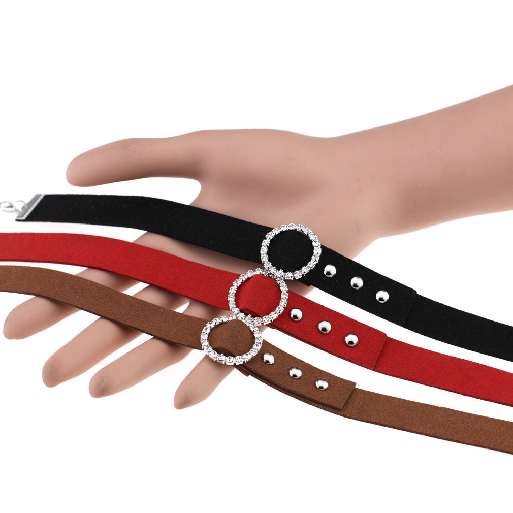 Punk Triple Row Flag Leather Choker - Yellow | Punk Lovers