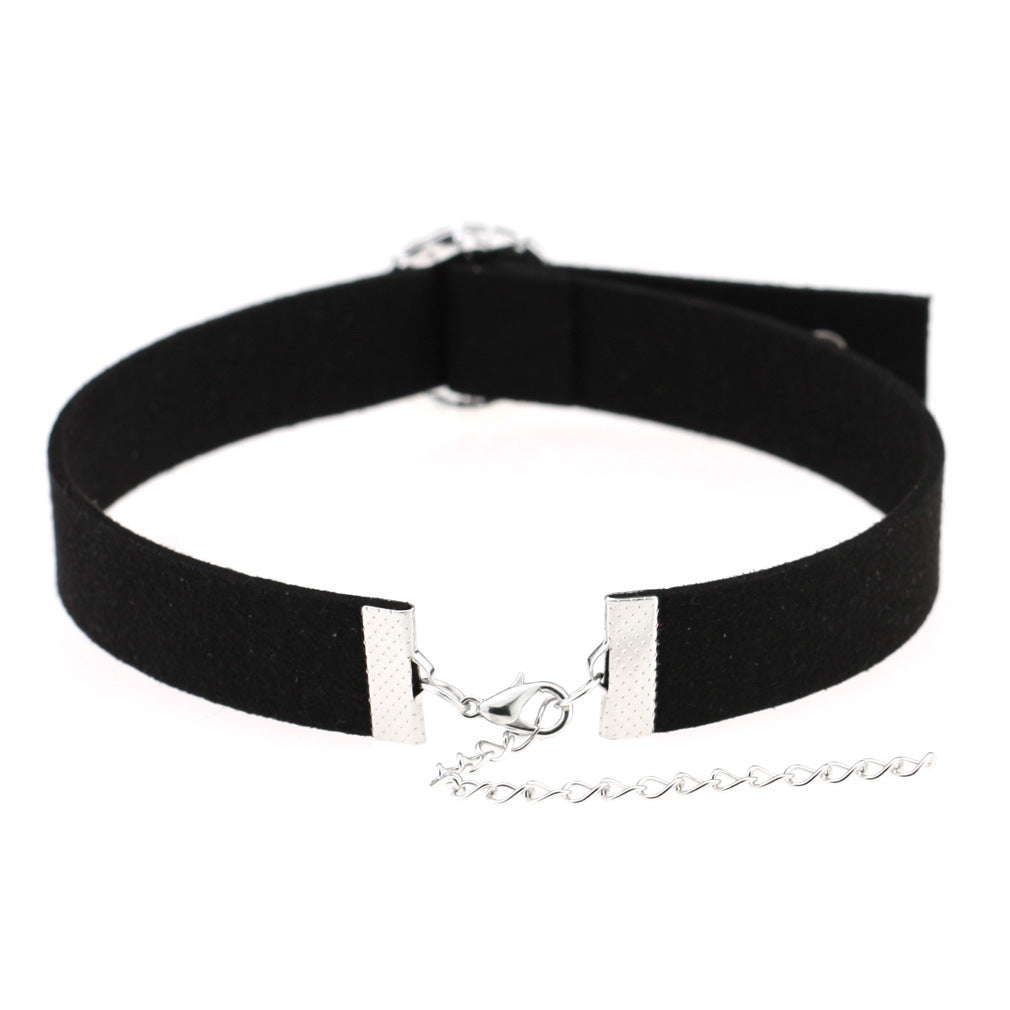 Punk Triple Row Flag Leather Choker - Purple | Punk Lovers