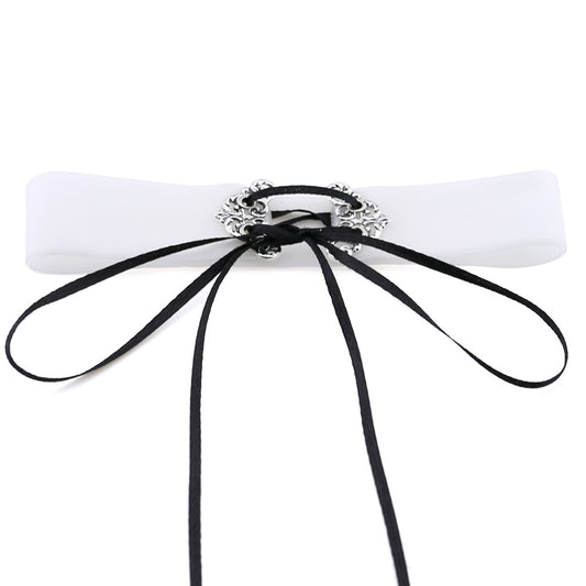 Velvet Hollow Alloy Choker Necklace - White - Punk Lovers