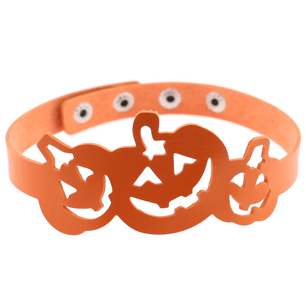 Hollow Pumpkin Necklace Choker - Orange - Punk Lovers