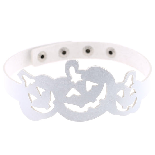 Hollow Pumpkin Necklace Choker - White - Punk Lovers