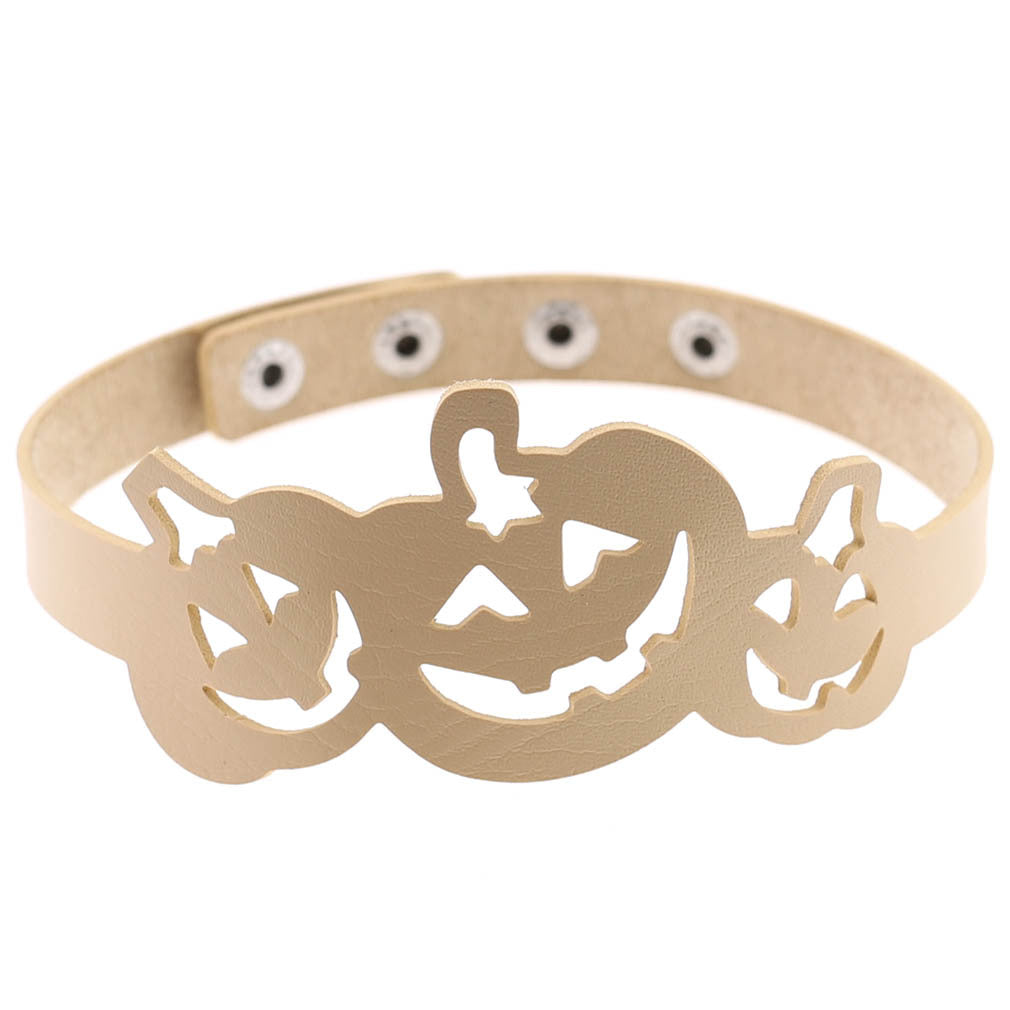 Hollow Pumpkin Necklace Choker - Beige - Punk Lovers