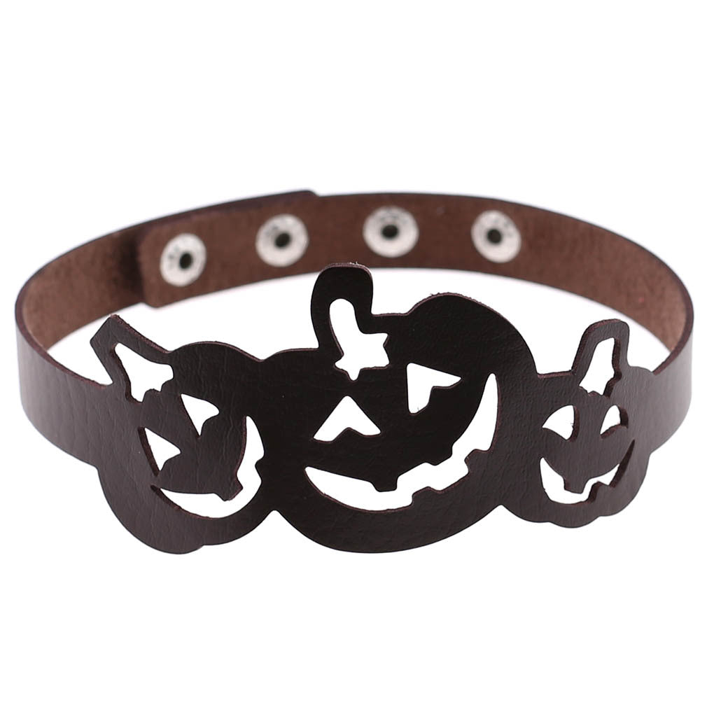 Hollow Pumpkin Necklace Choker - Deep Coffee - Punk Lovers