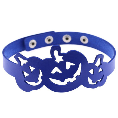 Hollow Pumpkin Necklace Choker - Sapphire - Punk Lovers