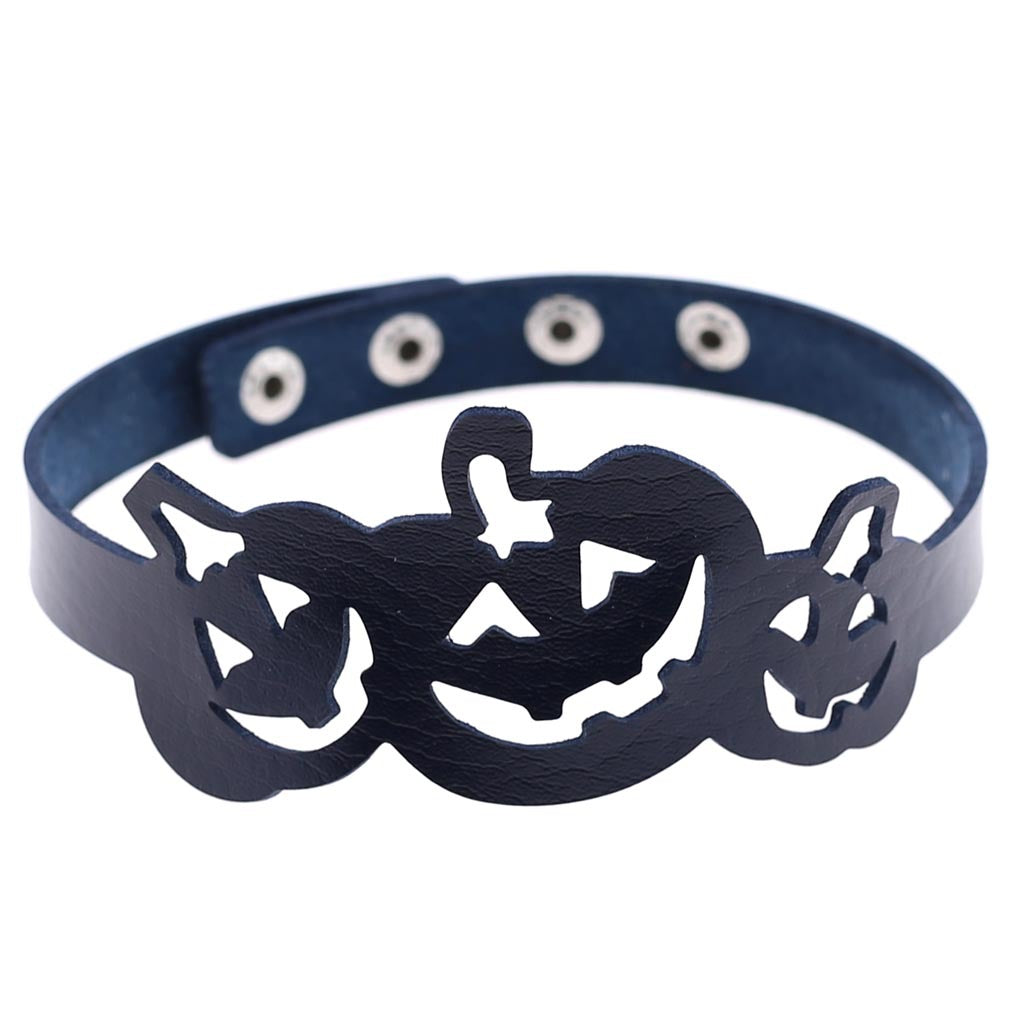 Hollow Pumpkin Necklace Choker - Deep Blue - Punk Lovers