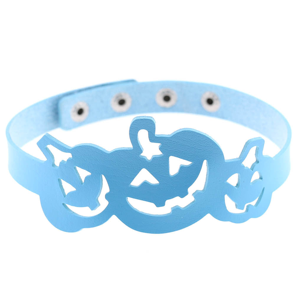 Hollow Pumpkin Necklace Choker - Light Blue - Punk Lovers