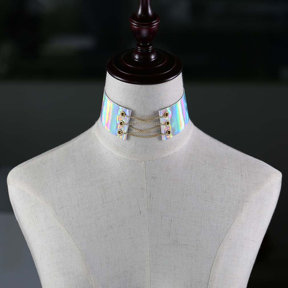 Punk Rivet Laser Luminous Choker - 粉彩 | Punk Lovers