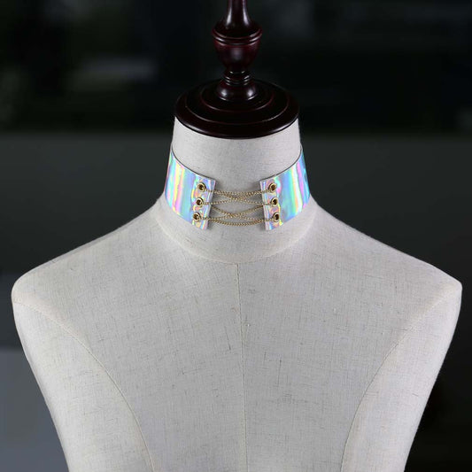 Punk Rivet Laser Luminous Choker - 粉彩 | Punk Lovers