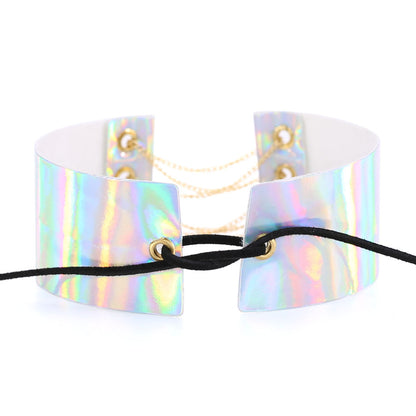Punk Rivet Laser Luminous Choker - 蓝彩 | Punk Lovers