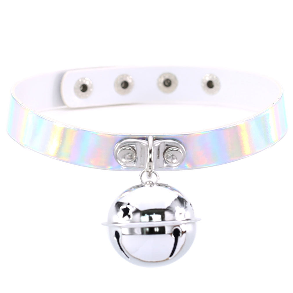 Iridescent Bell Choker Necklace - Iridescent White - Punk Lovers