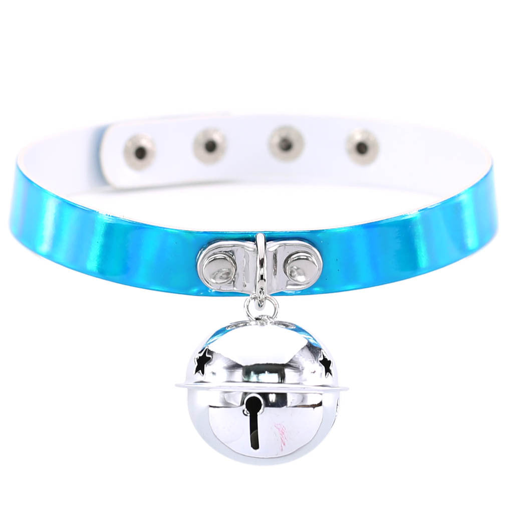Iridescent Bell Choker Necklace - Iridescent Blue - Punk Lovers