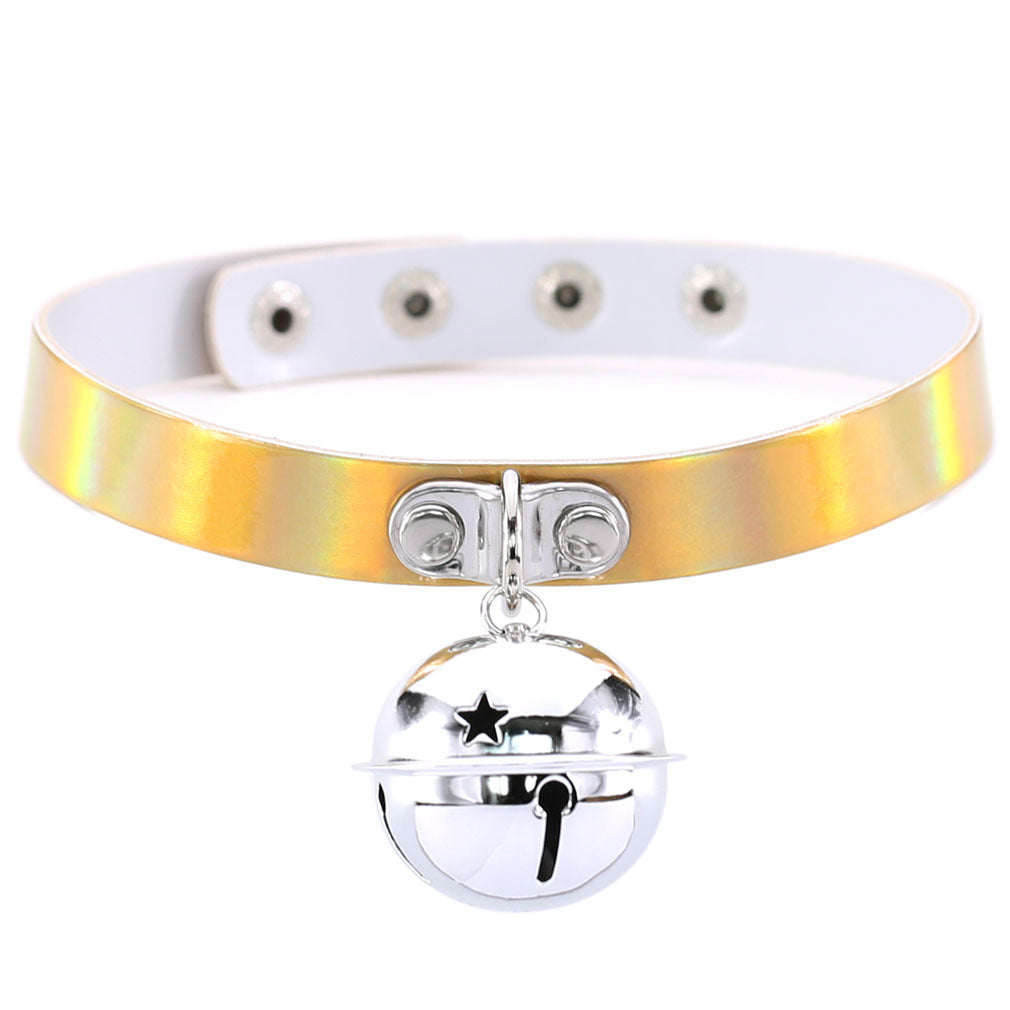 Iridescent Bell Choker Necklace - Iridescent Gold - Punk Lovers