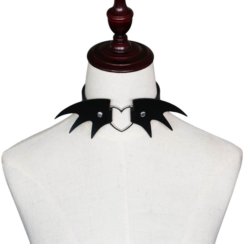 Punk Rock Triple Ring Leather Choker - Red | Punk Lovers