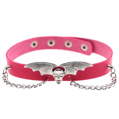 Bat Wing Vampire Chain Choker - Rose - Punk Lovers