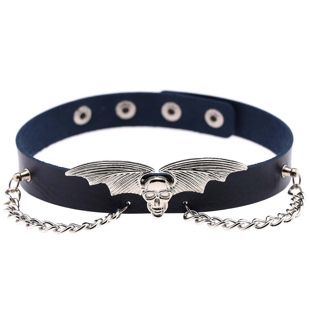 Bat Wing Vampire Chain Choker - Deep Blue - Punk Lovers