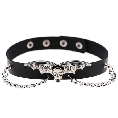 Bat Wing Vampire Chain Choker - Black - Punk Lovers