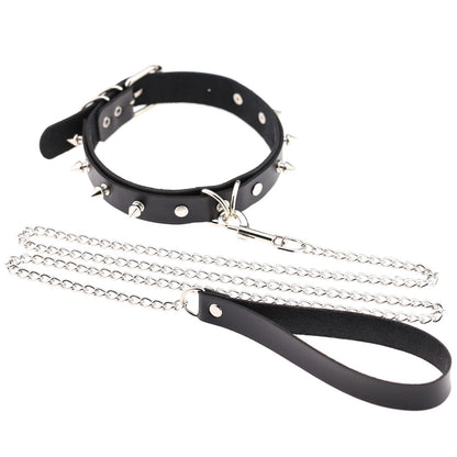 Punk Rivet Leather Choker - Black - Punk Lovers