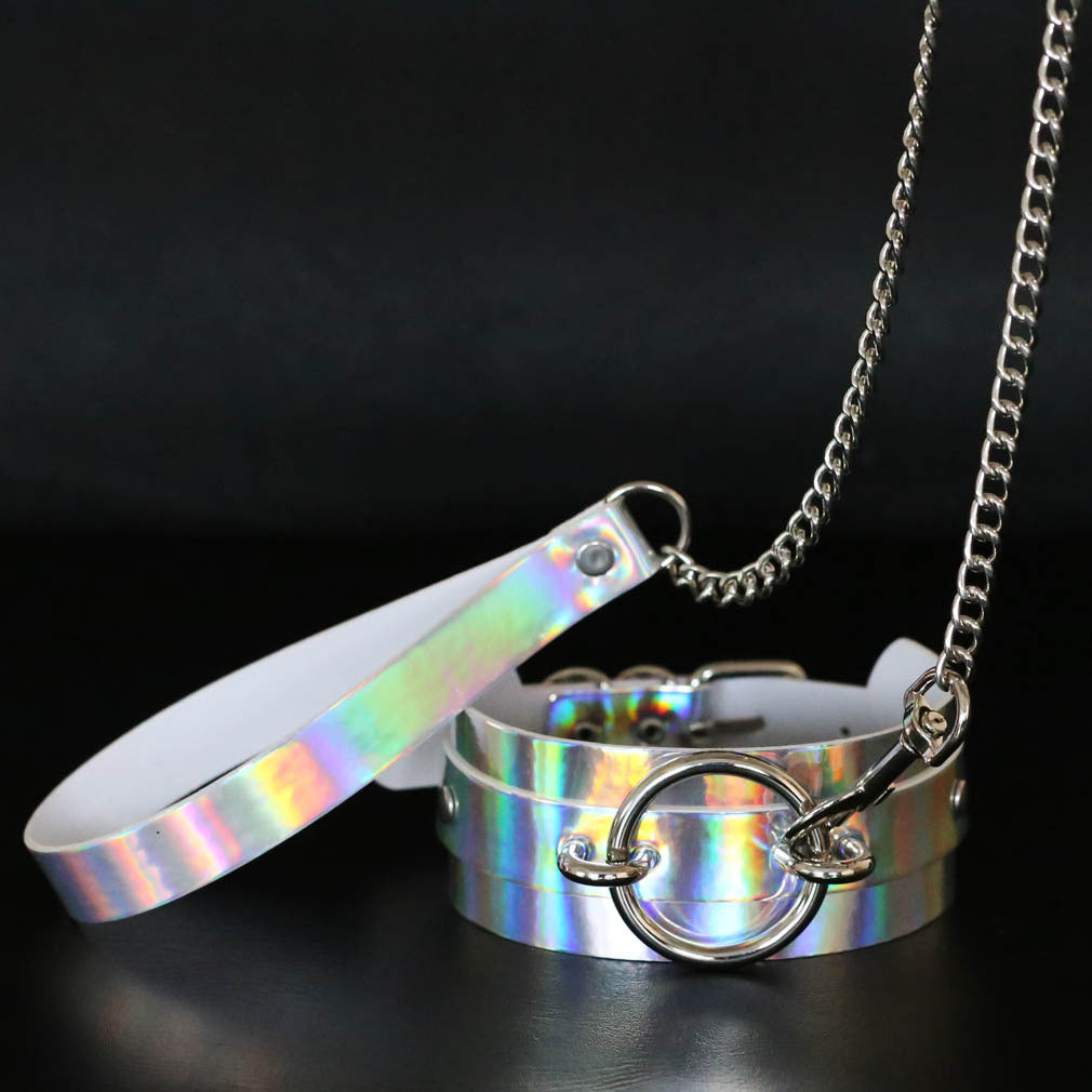 Punk Triple Row Flag Leather Choker - 金彩 | Punk Lovers