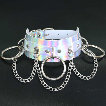Iridescent O-Chain Choker - Iridescent White - Punk Lovers