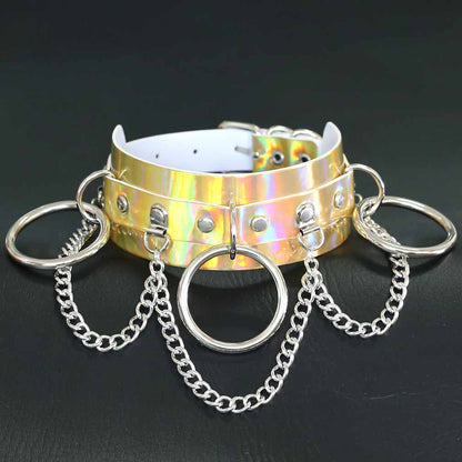 Iridescent O-Chain Choker - Iridescent Gold - Punk Lovers