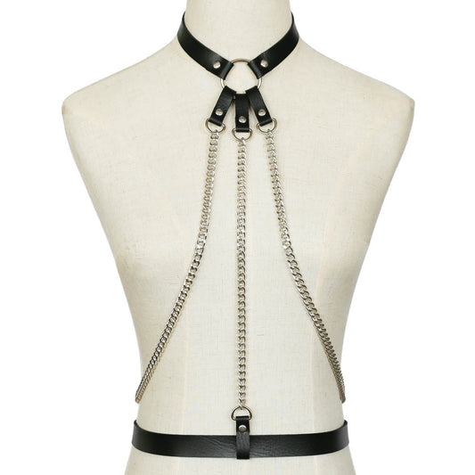 Alternative Wide Laser Leather Choker - Red | Punk Lovers