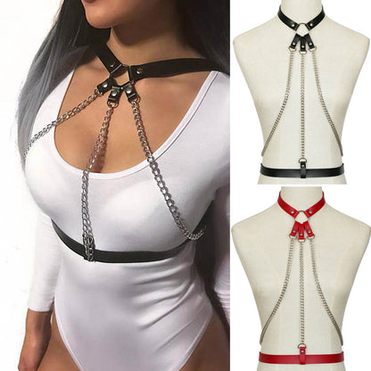Alternative Wide Laser Leather Choker - White | Punk Lovers