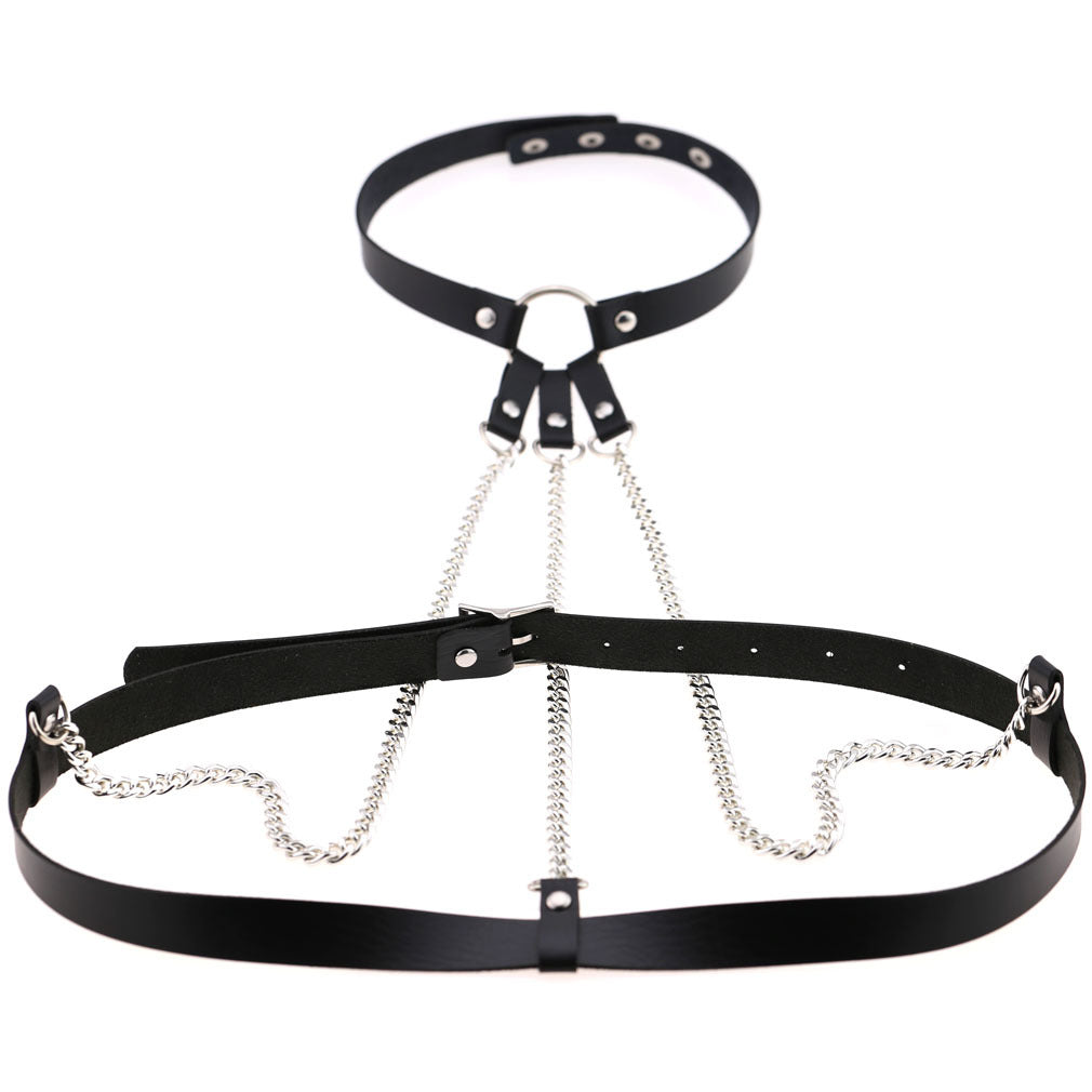 Alternative Wide Laser Leather Choker - Pink | Punk Lovers