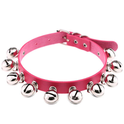 Punk Bell PU Leather Choker - Rose - Punk Lovers