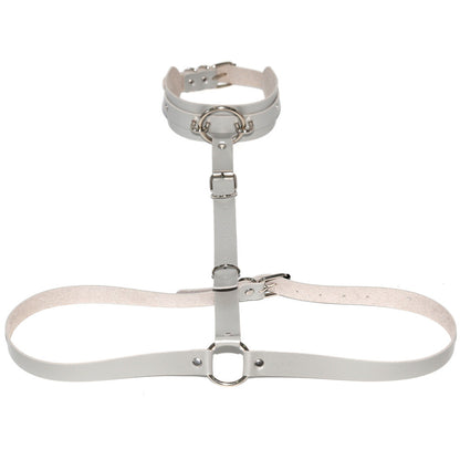 PU Leather Waist Chain Belt Choker - Silver - Punk Lovers
