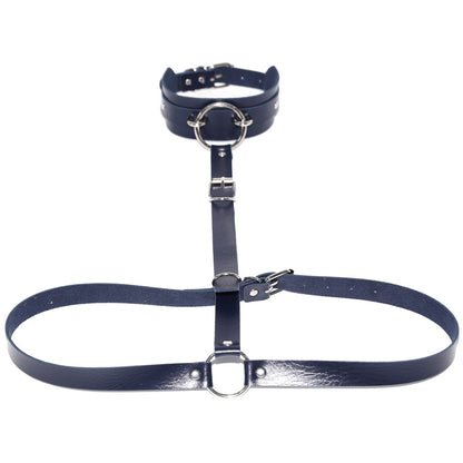 PU Leather Waist Chain Belt Choker - Deep Blue - Punk Lovers