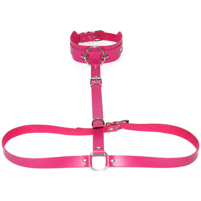 PU Leather Waist Chain Belt Choker - Rose - Punk Lovers