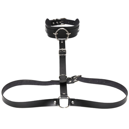 PU Leather Waist Chain Belt Choker - Black - Punk Lovers