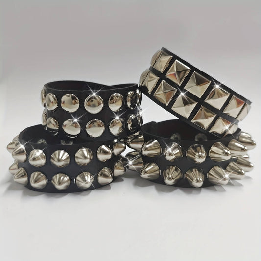 4 Pcs Exaggerated Rivet Creative Punk Bracelet - Punk Lovers
