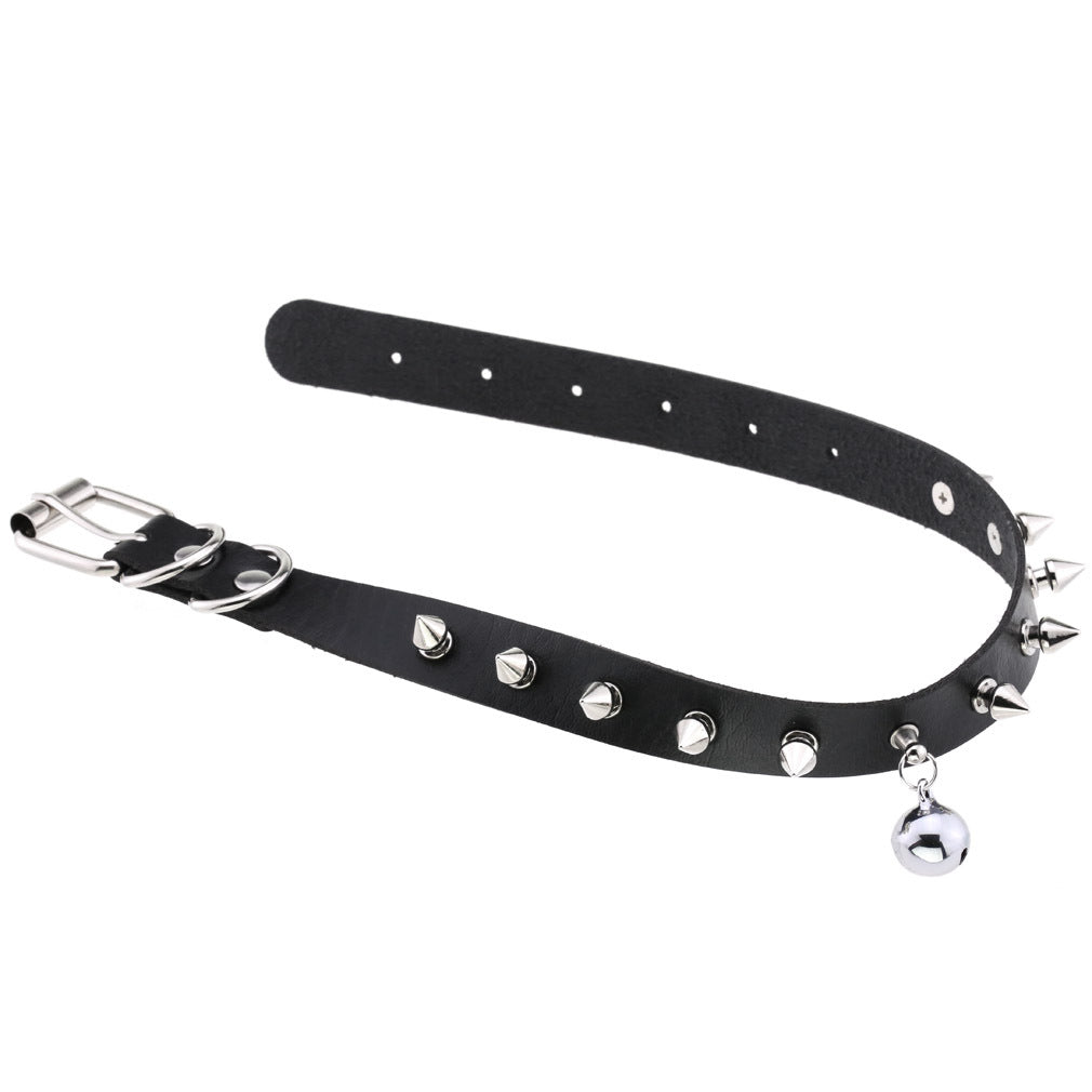 Punk Rock Triple Ring Leather Choker - Green | Punk Lovers