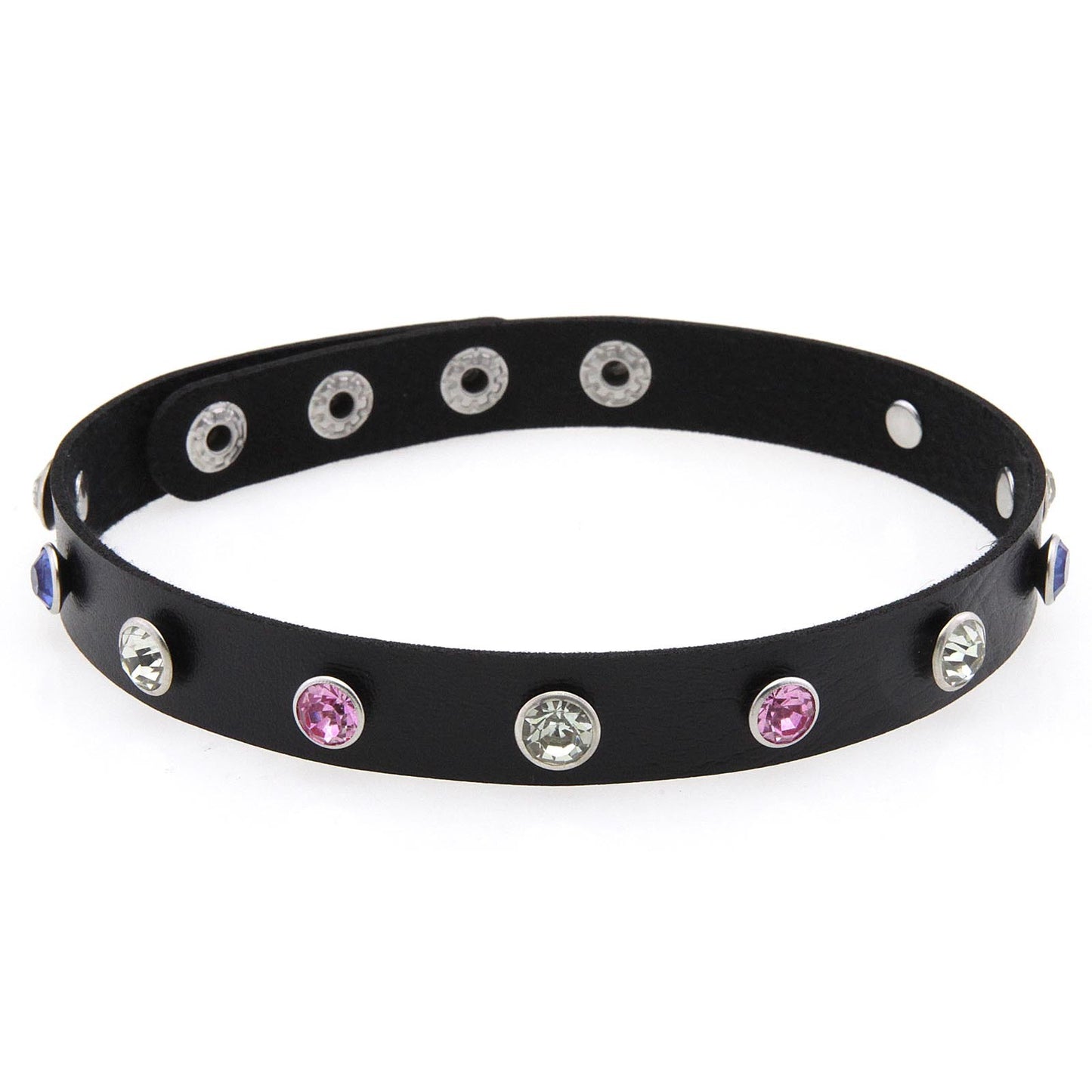 Punk Rivet Leather Choker - 黑色