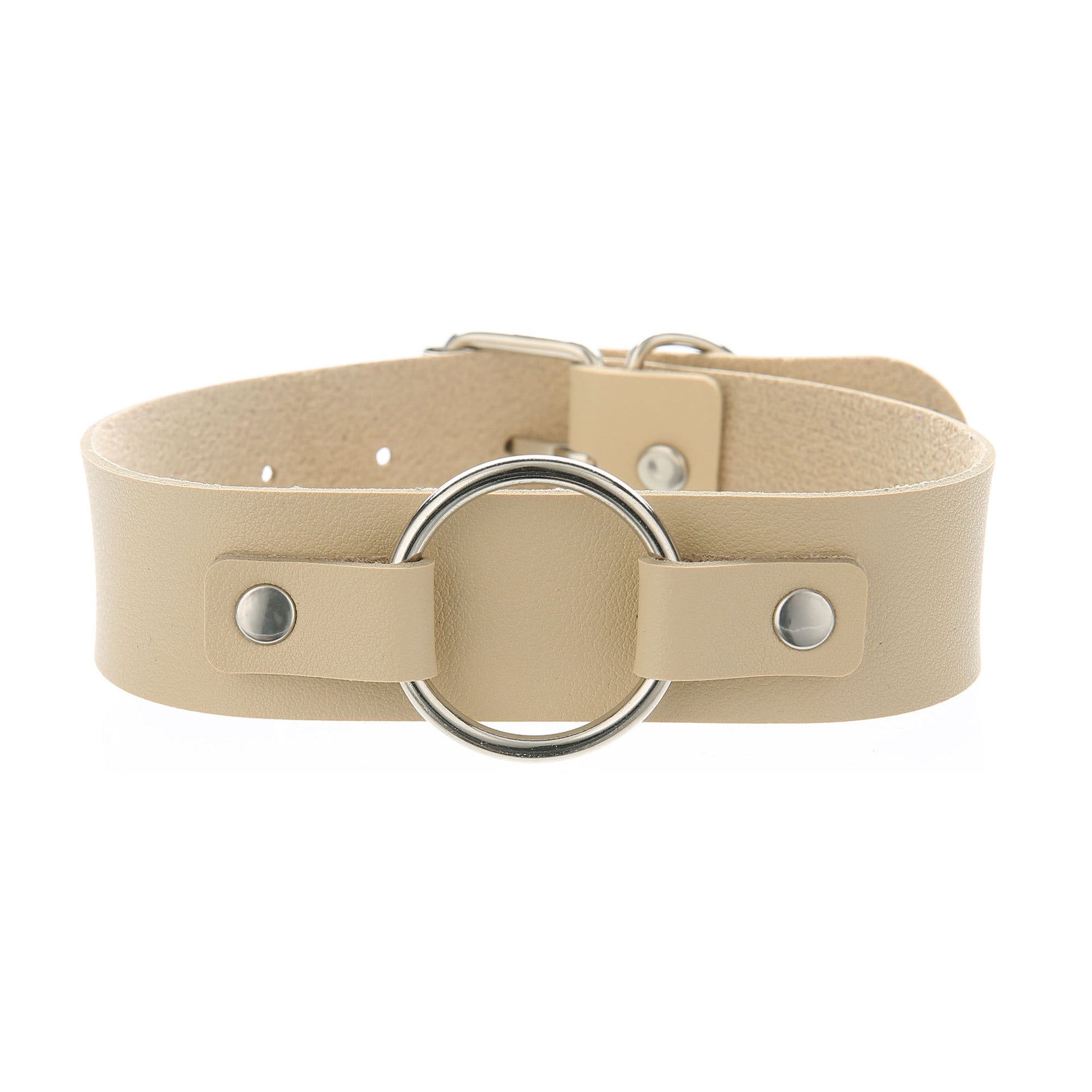 Punk Lovers Punk Leather Choker Necklace in Skin Tone