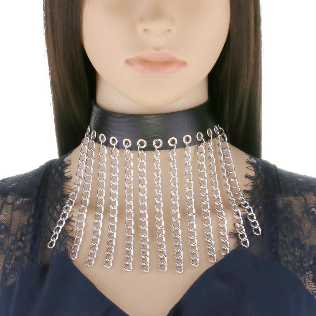 Punk Geometric Spike Ring Choker - Yellow | Punk Lovers