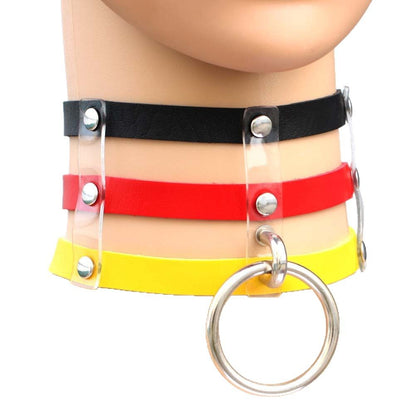 Gothic Metal Chain Choker Necklace - 红色+绿色+红色 | Punk Lovers